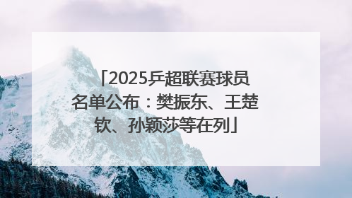 2025乒超联赛球员名单公布：樊振东、王楚钦、孙颖莎等在列