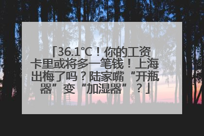 36.1℃！你的工资卡里或将多一笔钱！上海出梅了吗？陆家嘴“开瓶器”变“加湿器”？